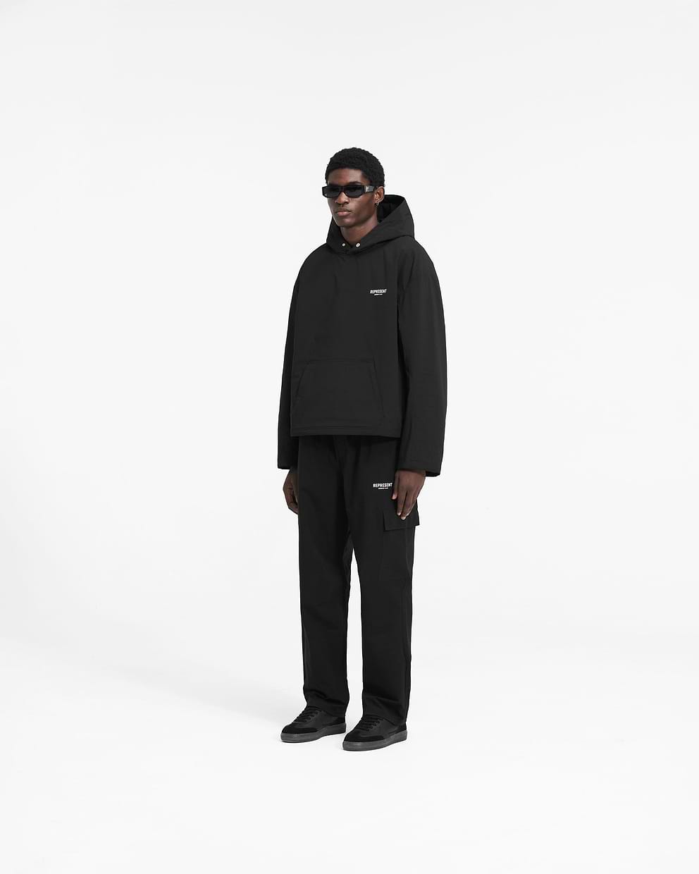Represent Owners Club Hooded Pullover Jacket - Black